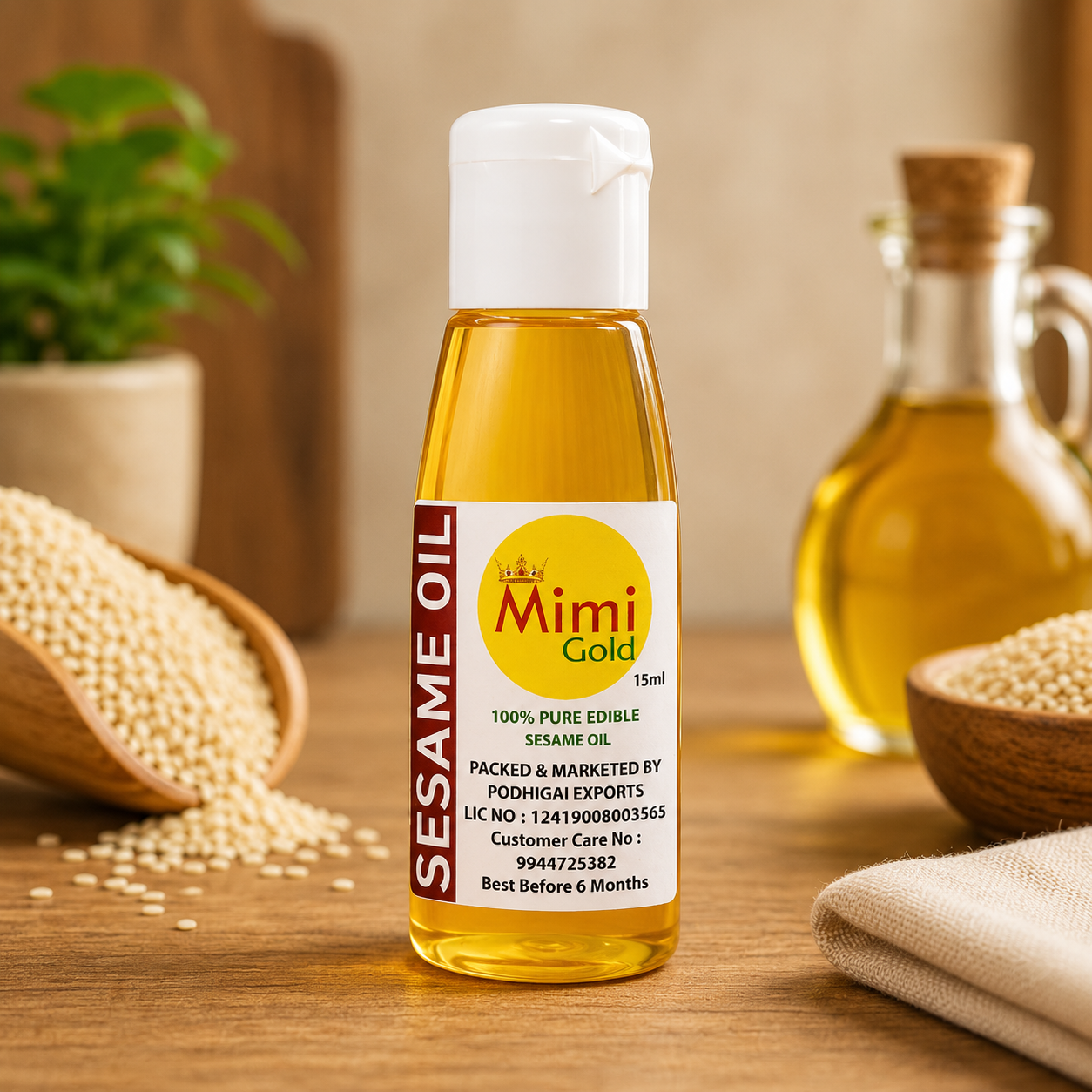 Cold Pressed Gingelly Oil / Sesame Oil (மரசெக்கு நல்லெண்ணெய்)
