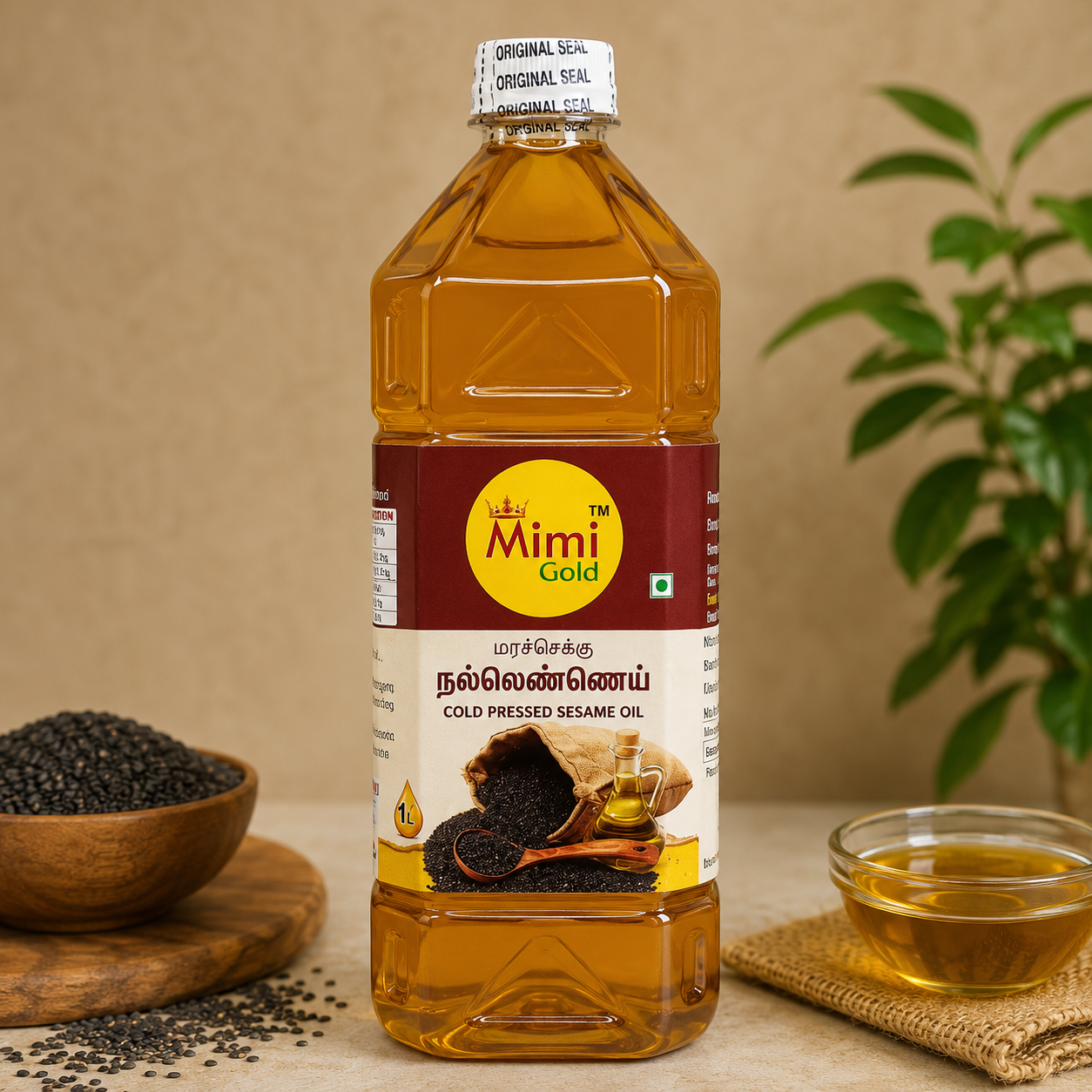 Cold Pressed Gingelly Oil / Sesame Oil (மரசெக்கு நல்லெண்ணெய்)