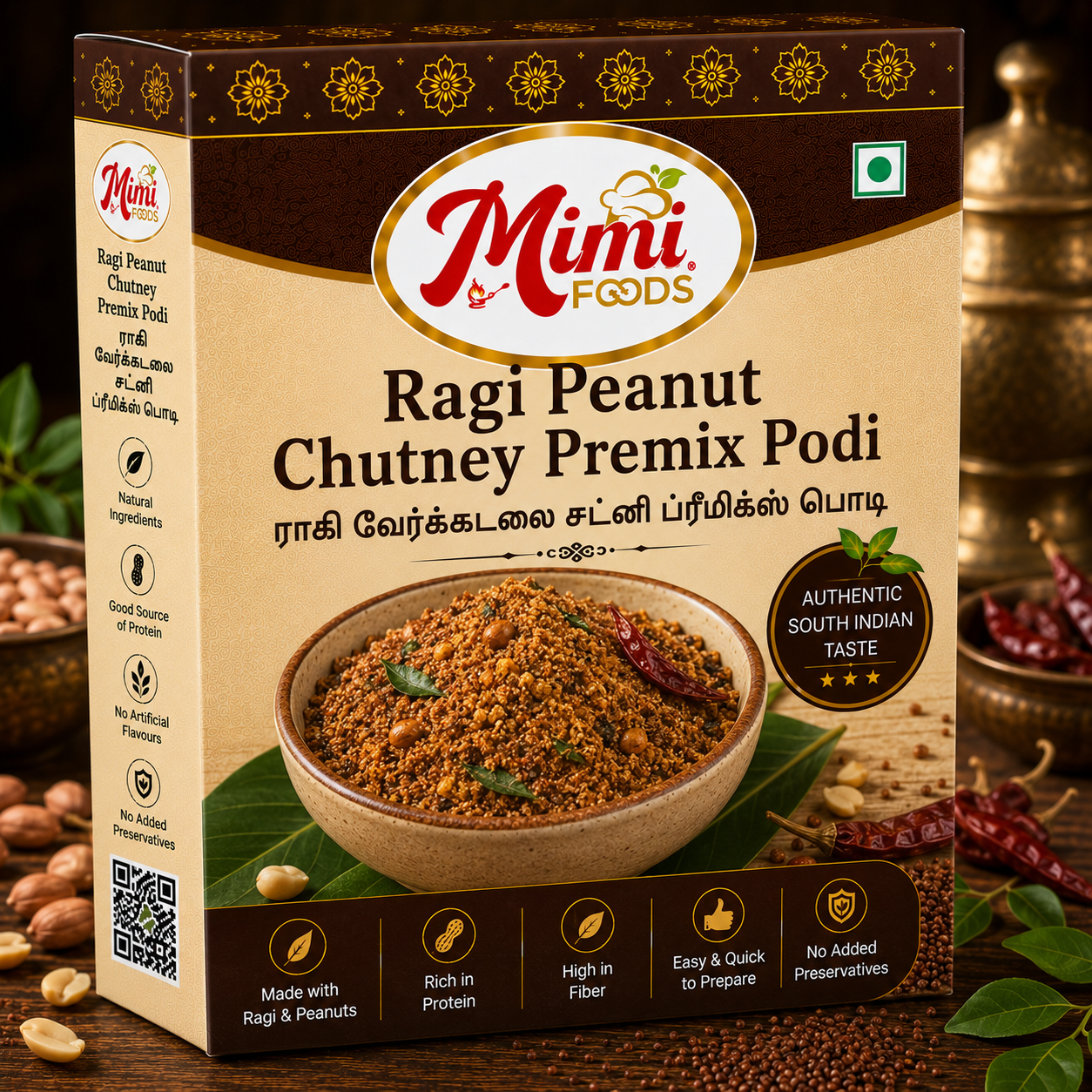 Ragi Peanut Chutney Premix Podi (ராகி வேர்க்கடலை சட்னி ப்ரிமிக்ஸ் பொடி)