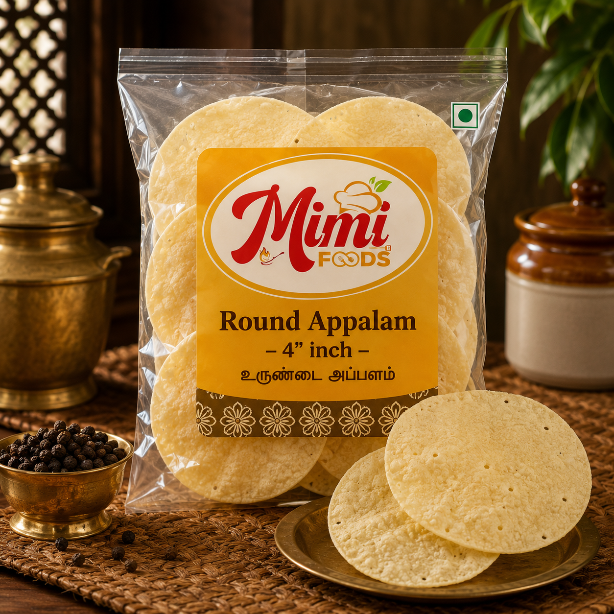 Round Appalam – 4″ inch (அப்பளம்)