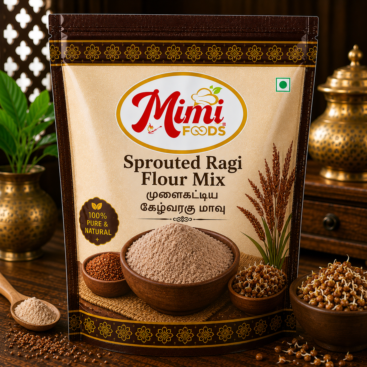 Sprouted Ragi Flour Mix (முளைகட்டிய கேழ்வரகு மாவு)
