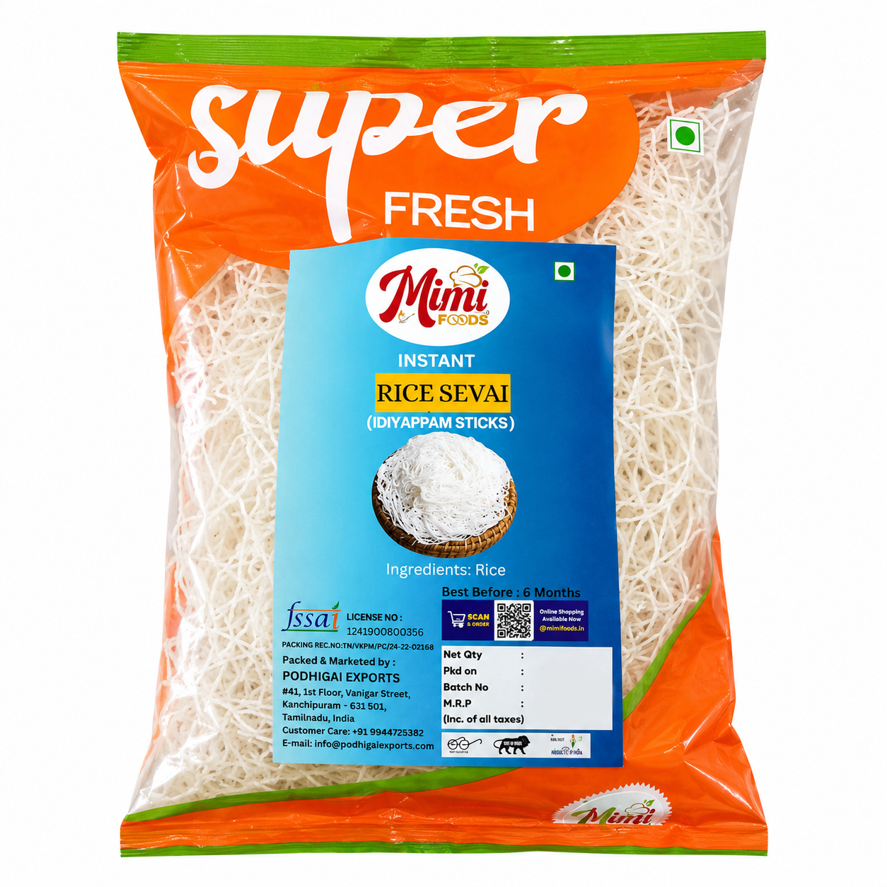 Instant Rice Sevai (idiyappam Sticks) – 200Gm